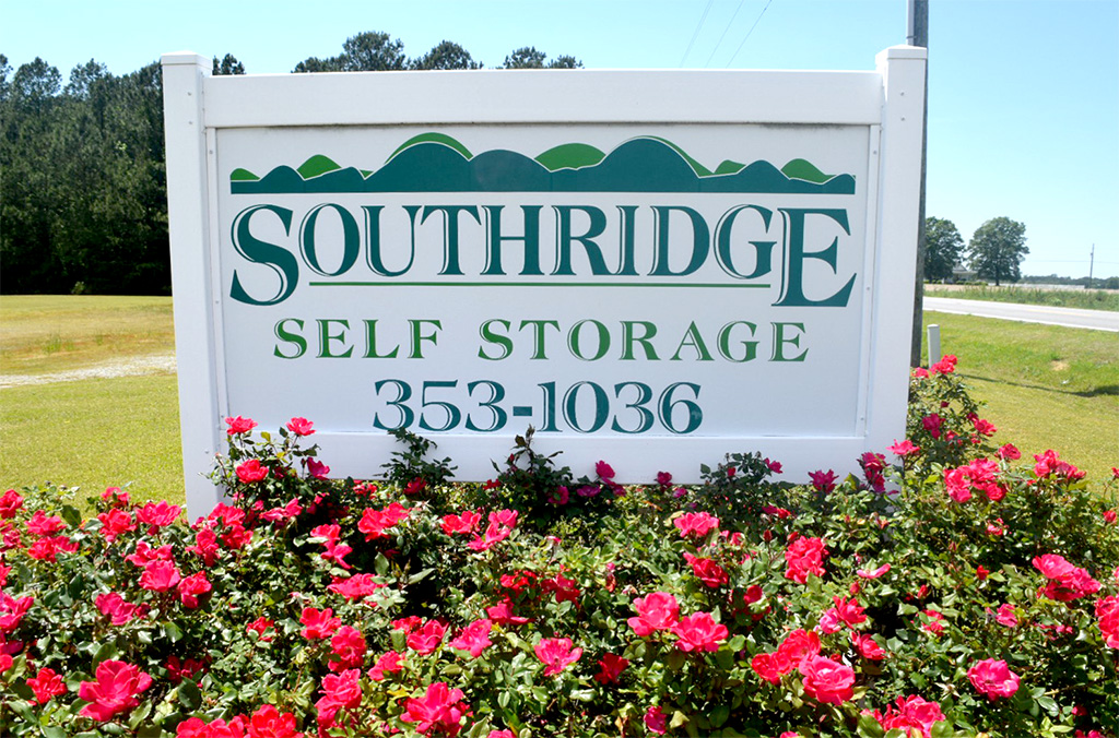 Southridge Self Storage sign in Winterville, North Carolina